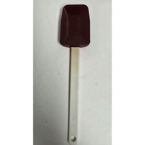 Vintage Pampered Chef Silicone Scraper Spatula Cranberry Red White Made in USA